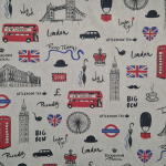 Londen thema katoenstof De stoffenwebwinkel Makomastoffen Drenthe