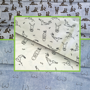 Tricot drie spannende designs unieke prints met erotisch tintje Een stofje voor iedereen vinden Bij Makomastoffen Amsterdam