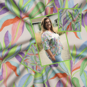 viscose poplin bloembladeren – stijlvolle stof voor vlotte zelfmaakmode voor dames
