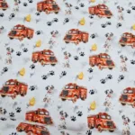 Brandweer auto met Dolmatier honden Bestel in de stoffen webwinkel online Makomastoffen Friesland