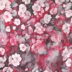 Punta de Royal Donker rode bloemenprint