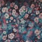 Punta de Royal tricot bloemenstof Kleur Petrol