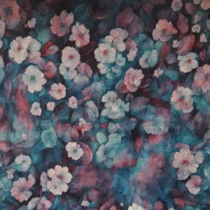 Punta de Royal tricot bloemenstof Kleur Petrol
