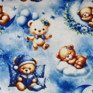 Zachte Alpine Fleece met teddyberenprint makomastoffen