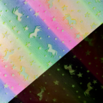 Wellness Fleece Glow In The Dark Unicorn op regenboog kleuren