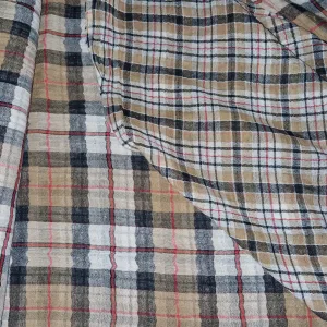Dubbelzijdige Double Gouze tartan stof beige De klassieker