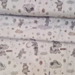 Tricot knuffeldieren naturel met lieve dierenfiguren op een rustige ondergrond Stoffen voor de Baby kopen