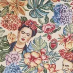 Frida Kahlo gobelin met bloemenmotief Stof kopen in Belgie