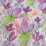 Viscose bloemenstof paars groen oranje Stof kopen voor dameskleding De stoffenwebwinkel Arnhem