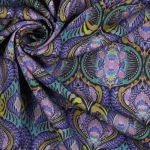 Viscose-met-Lurex-design-Leaves-in-rijke-kleuren-met-sierlijke-bladmotieven-Bij-Makomastoffen