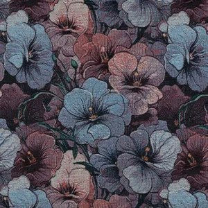 Jacquard Gobelin stof Jeans kleurige bloemen Mooie stoffen kopen in de provincie
