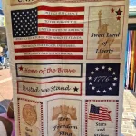 Paneelstof met tekstprint The Constitution of the United States of America op beige vintage achtergrond