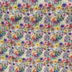 Hydrofiel mousseline katoen met veldbloemen in kleurrijk patroon De stoffenwebwinkel Groningen