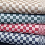 Boerenbond theedoek stof katoen rood groen beige blauw Dambond stof bij makoma