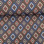 Gobelin zigzag diamant patroon rood blauw beige bestel in de stoffenwebwinkel