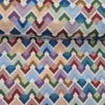 Jacquard gobelin zigzag patroon multicolor Stoffen voor woondecoratie Makoma