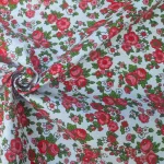 Klassieke bloemen katoen stof rood groen stoffenwebwinkel Urk