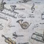 Stof met muziek viool stoffenwebwinkel Groningen