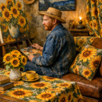 Van Gogh Zonnebloemen digitaal print Decoratie stoffen Drenthe