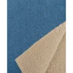Denim teddy stof lichtblauw met zachte beige binnenkant Stoffen Drenthe