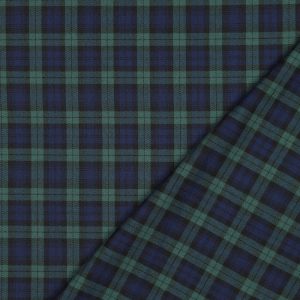 Black Watch Tartan Ruitstof met klassieke Schotse ruit in zwart groen en donkerblauw