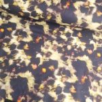 softshell panter stof geel zwart dierenprint voor warme kleding